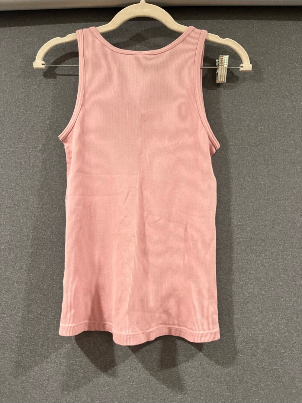 Women’s Pink Ribbed Tank Top - Picture 2 of 3